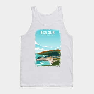 Big Sur California Beach Coast Ocean Travel Poster Tank Top